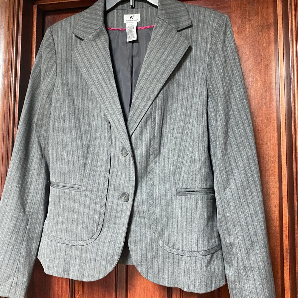 Gray pinstripe blazer